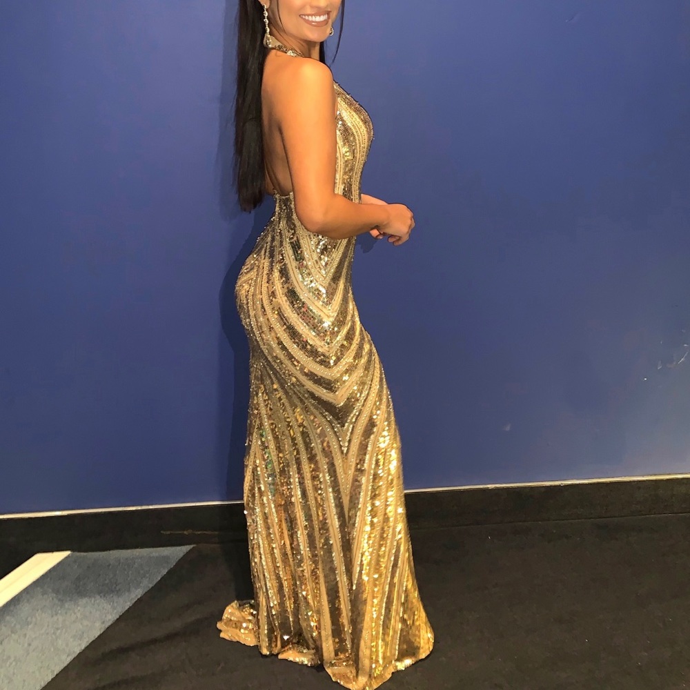 Gold sequin gown